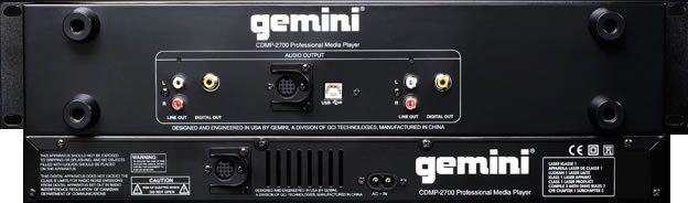 Gemini CDMP2700 Pro Dual CD Back