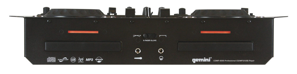 Gemini CDMP6000 DUAL CD/MP3/USB MIXING CONSOLE (Front)