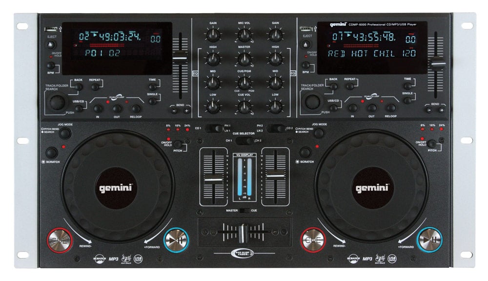 Gemini CDMP6000 DUAL CD/MP3/USB MIXING CONSOLE