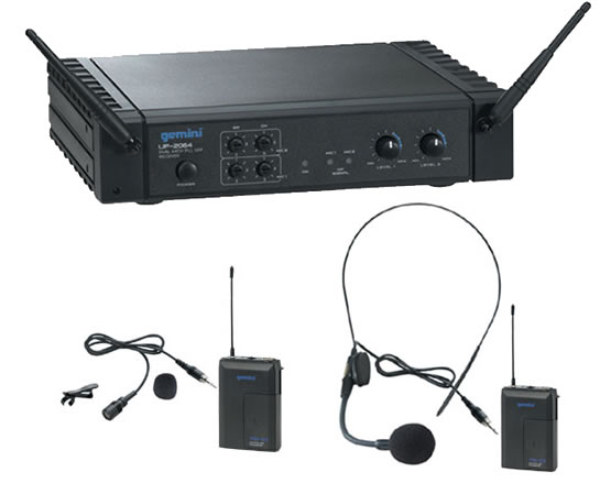 Gemini UF2064 HL Dual Radio Microphone System