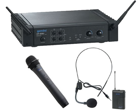 Gemini UF2064 MH Dual Radio Microphone System