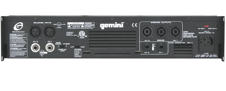 Gemini GPA 3000 Amplifier Back