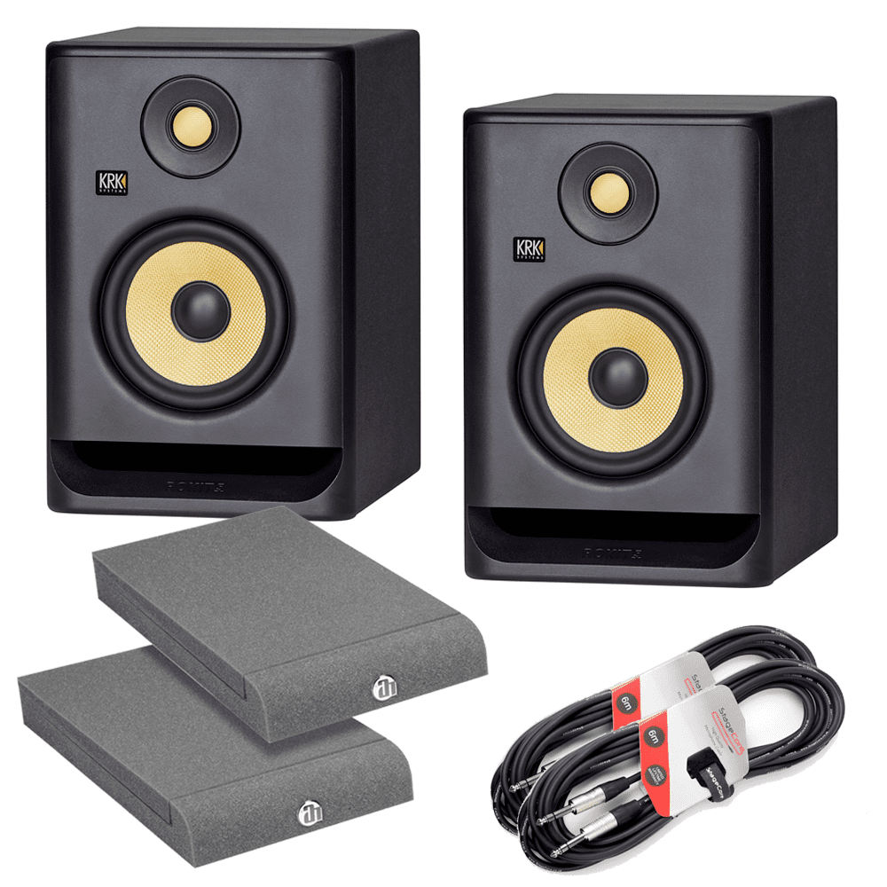 KRK Rokit RP7 G4 Bundle with Isolation Pads & Cables