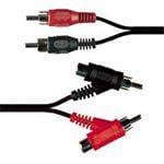 2 x RCA Phono Plugs to 2 x Stackable RCA Phono Plugs Cable 1.8m