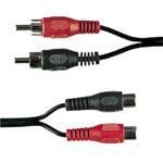 2 x RCA Phono Plugs to 2 x RCA Phono Sockets Cable 2.5m