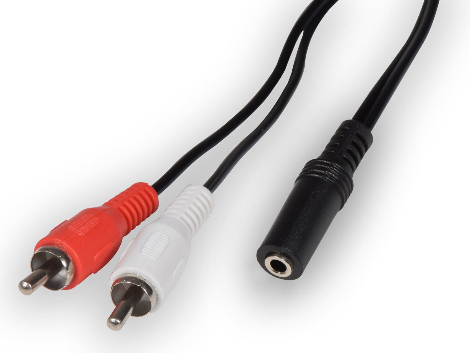 2 x RCA Plugs to 3.5mm Stereo Socket adaptor lead 0.2m