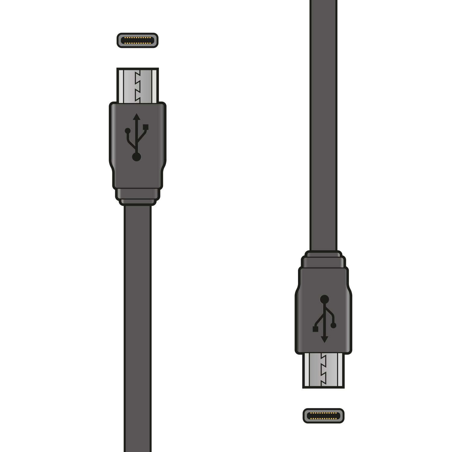 USB Type-C to C Short Sync & Charge Flat Cable 20cm USB Type C-C Short Sync & Charge Flat Cable 20cm
