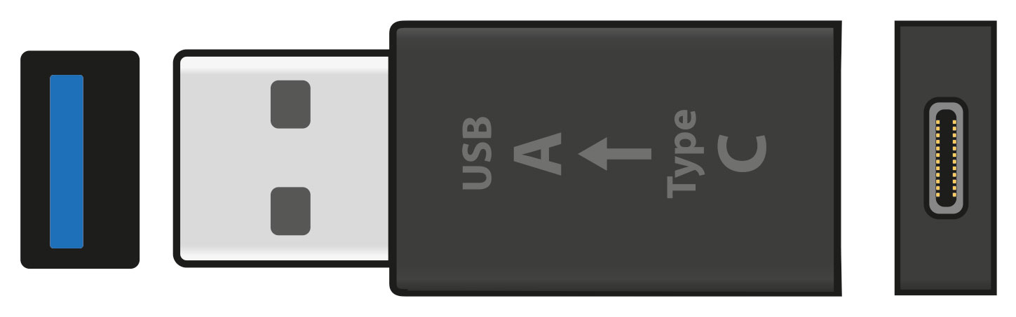 USB3.0 Type-C Socket to Type-A Plug OTG Adaptor USB3.0 Type-C Socket to Type-A OTG Plug Adaptor