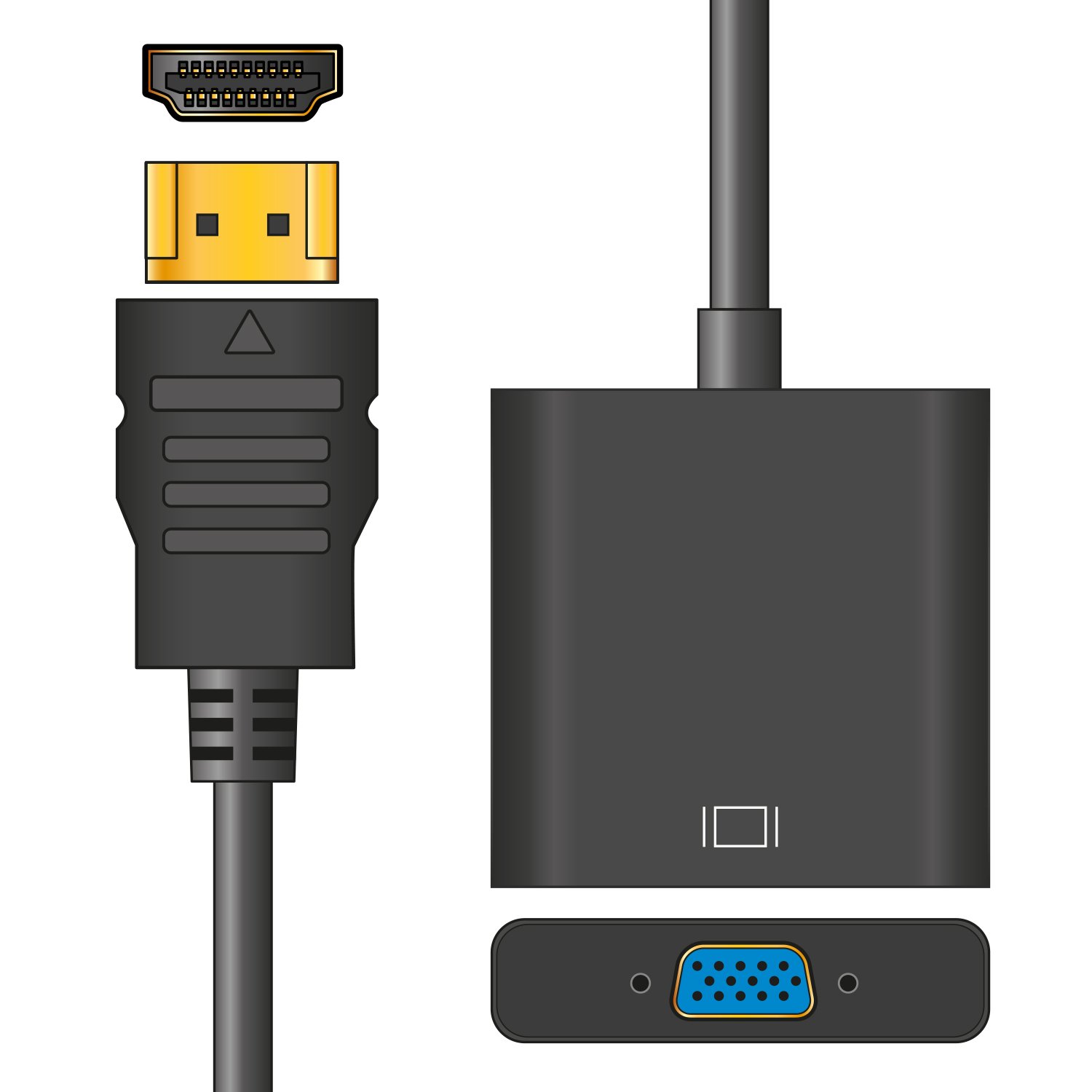 Adaptor Lead HDMI Plug to VGA Socket Adaptor Lead HDMI Plug to VGA Socket
