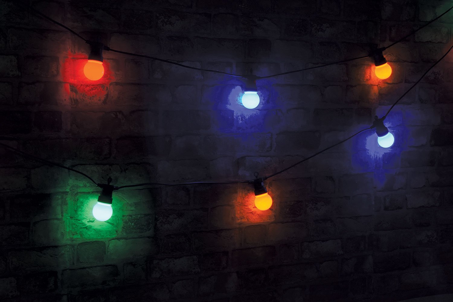 Outdoor LED Festoon Lights 10 Bauble Outdoor Festoon Multicolour