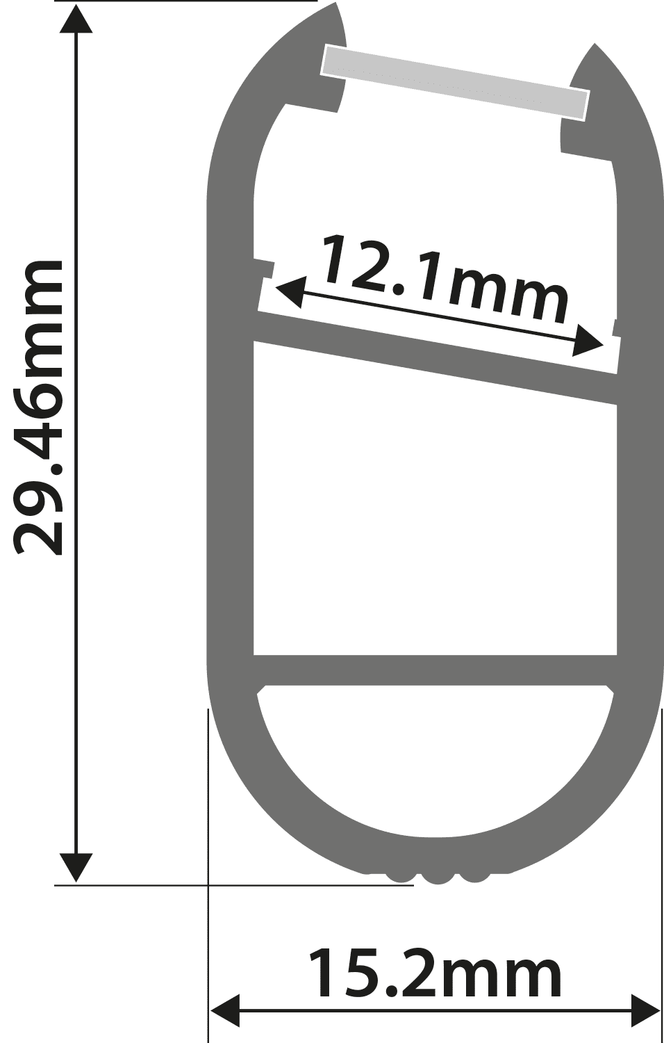 Aluminium LED Tape Profile - Wardrobe Rail Aluminium LED Tape Profile Wardrobe 2m