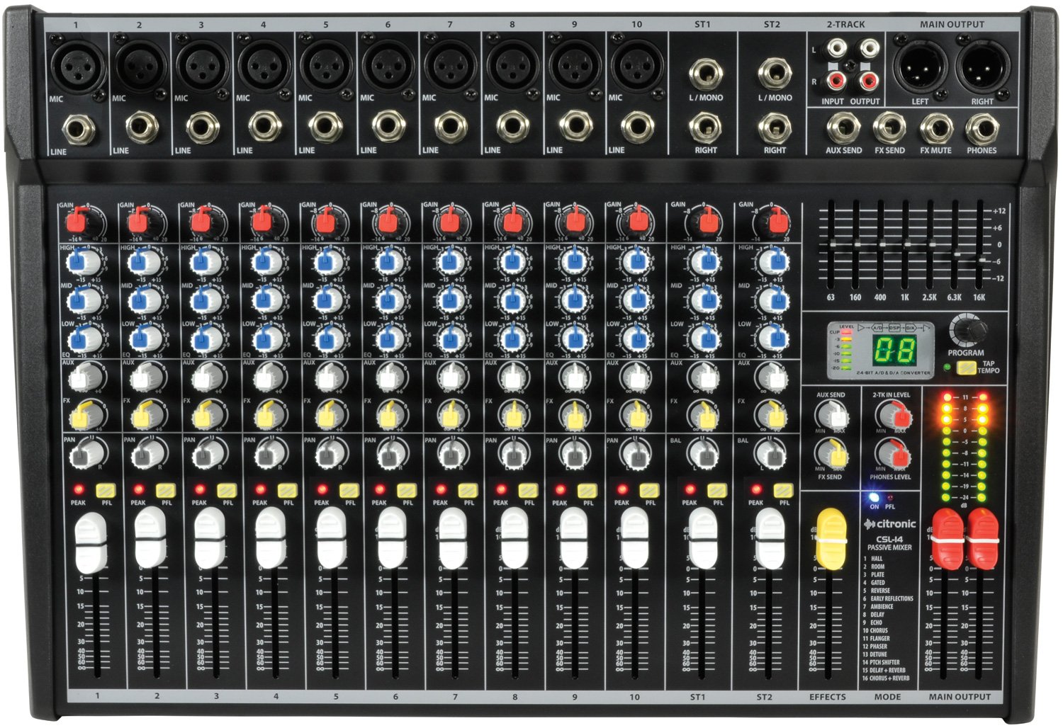 CSL Series Compact Mixing Consoles with DSP CSL-14 Mixing Console 14 input
