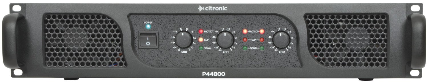 P Series Stereo & Sub Power Amplifiers P44800 Amp 2 x 400W + 800W Sub