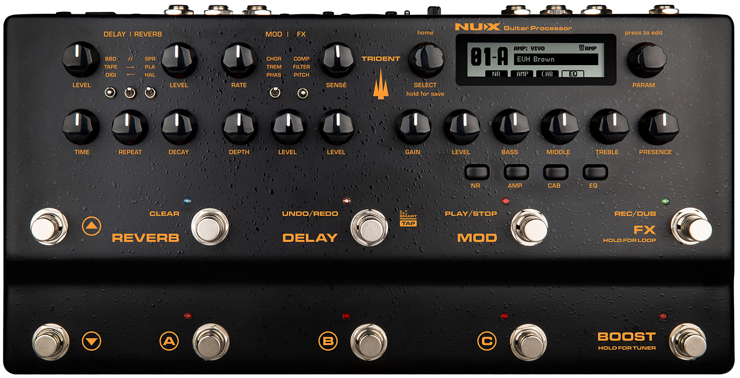 Trident Integrated Amp Modeller and Multi-Effects Pedal Trident Amp Simulator & Multi-FX Pedal