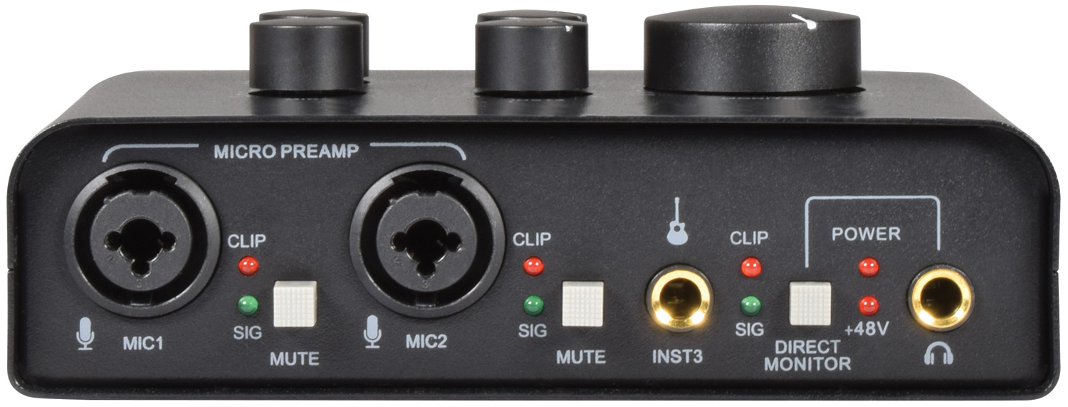 USB Audio Interface - 2 Microphone + 1 Instrument USB Audio Interface - 2 Microphone + 1 Instrument