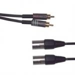 2 x XLR plugs to 2 x RCA phono plugs 3m