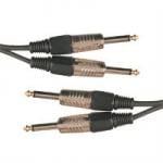 2 x 6.3mm Mono Plugs To 2 x 6.3mm Mono Plugs Cable 6m