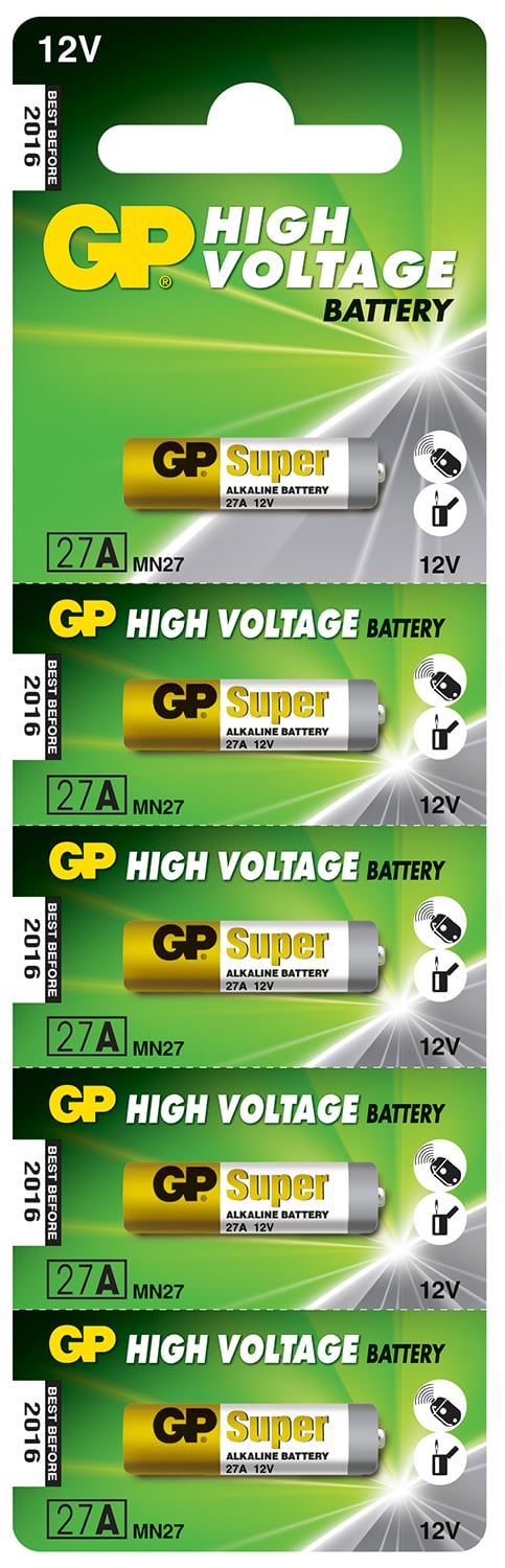 GP High Voltage Alkaline Batteries 27A 12V alkaline battery - 5 piece on a blister