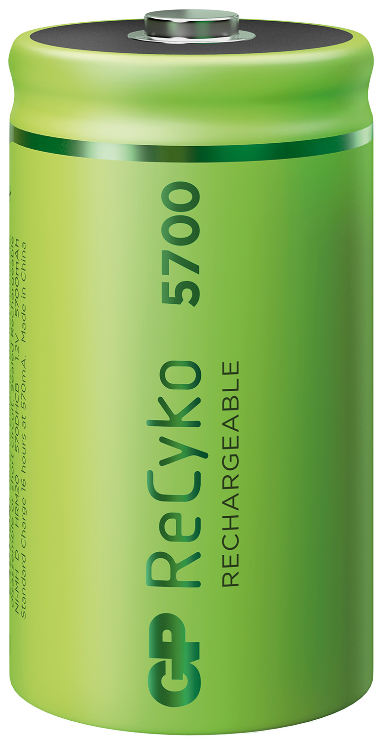 GP Recyko+ NiMH Rechargeable Batteries GP ReCyko+ 5700 D (Card of 2)