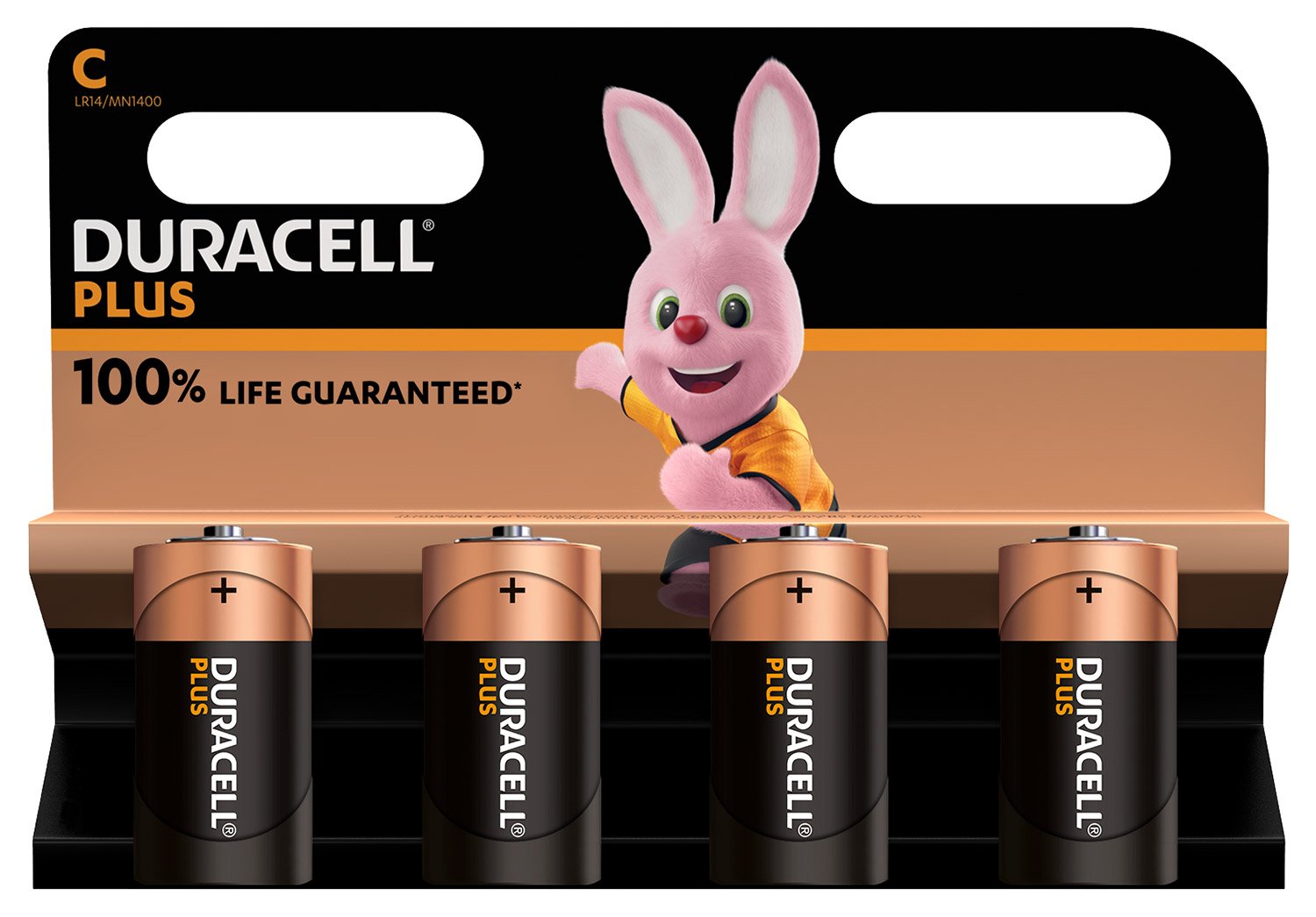 Duracell Plus Power Alkaline Batteries C Duracell Plus 100% 4 Pack