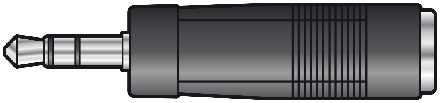 Adaptor 3.5mm Stereo Jack Plug â€“ 6.3mm Mono Jack Socket Adaptor 3.5mm Stereo Jack Plug - 6.3mm Mono Jack Socket