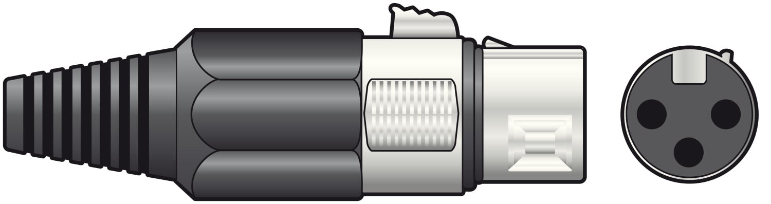 3-pin XLR Connectors XLR socket, short, 3-pin