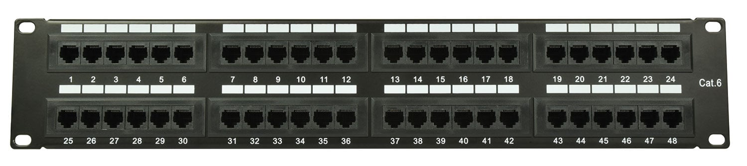 CAT6 Rackmount IDC Patch Panels 48-Port CAT6 IDC Patch Panel 2U + Cable Management