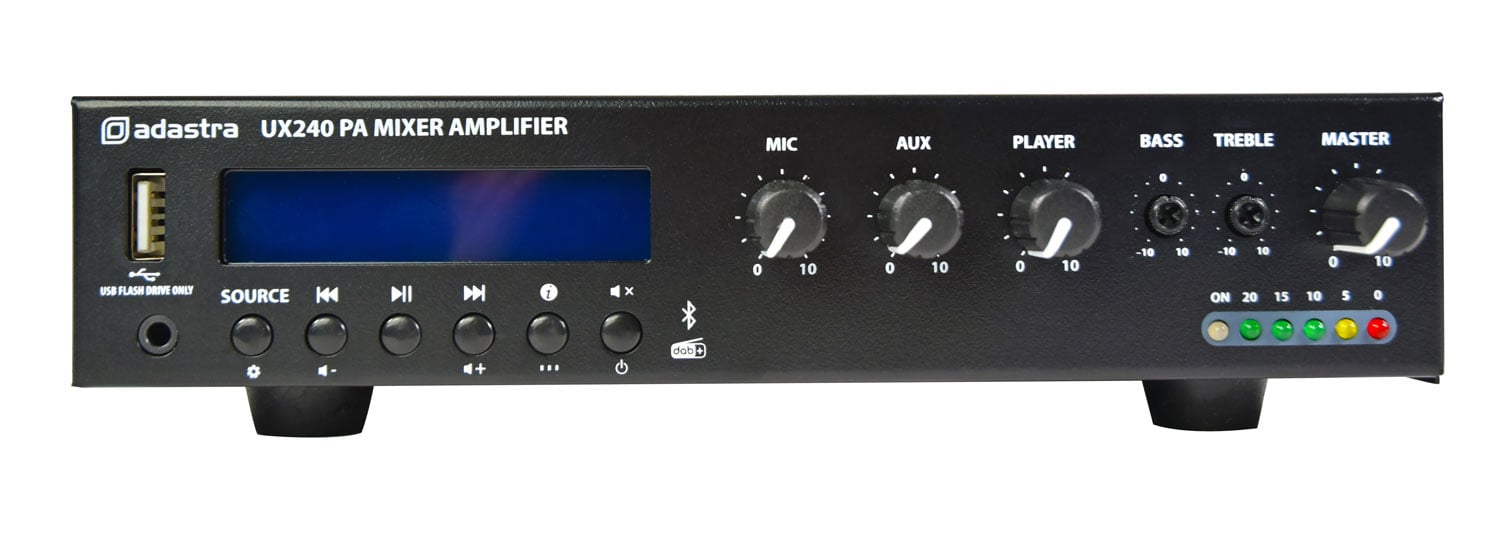 UX Series Compact 100V Mixer-Amplifiers UX240 Compact 100V Mixer-Amplifier 240W