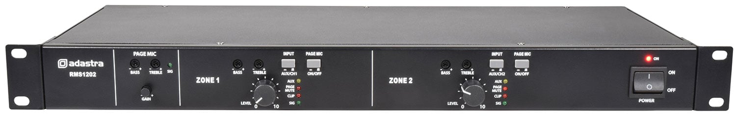 RMS-series Multi Zone 100V Amplifiers RMS1202 Amplifier 100V - 2 x 120W