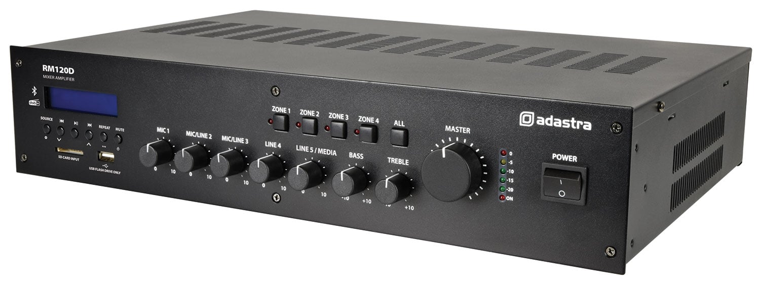 RM-series 100V Mixer-Amplifier with DAB+, BT, USB/SD RM120D Mixer-amp 100V BT/DAB+