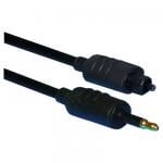 Black Premium Toslink Plug To 3.5mm Fibre Optic Plug. Blister 1m