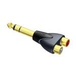 ProCab Adapter 2 x RCA Female to 6.3mm Jack Male Stereo