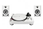 Pioneer DJ PLX-500 Turntable & DM-40D Speaker Bundle (White)