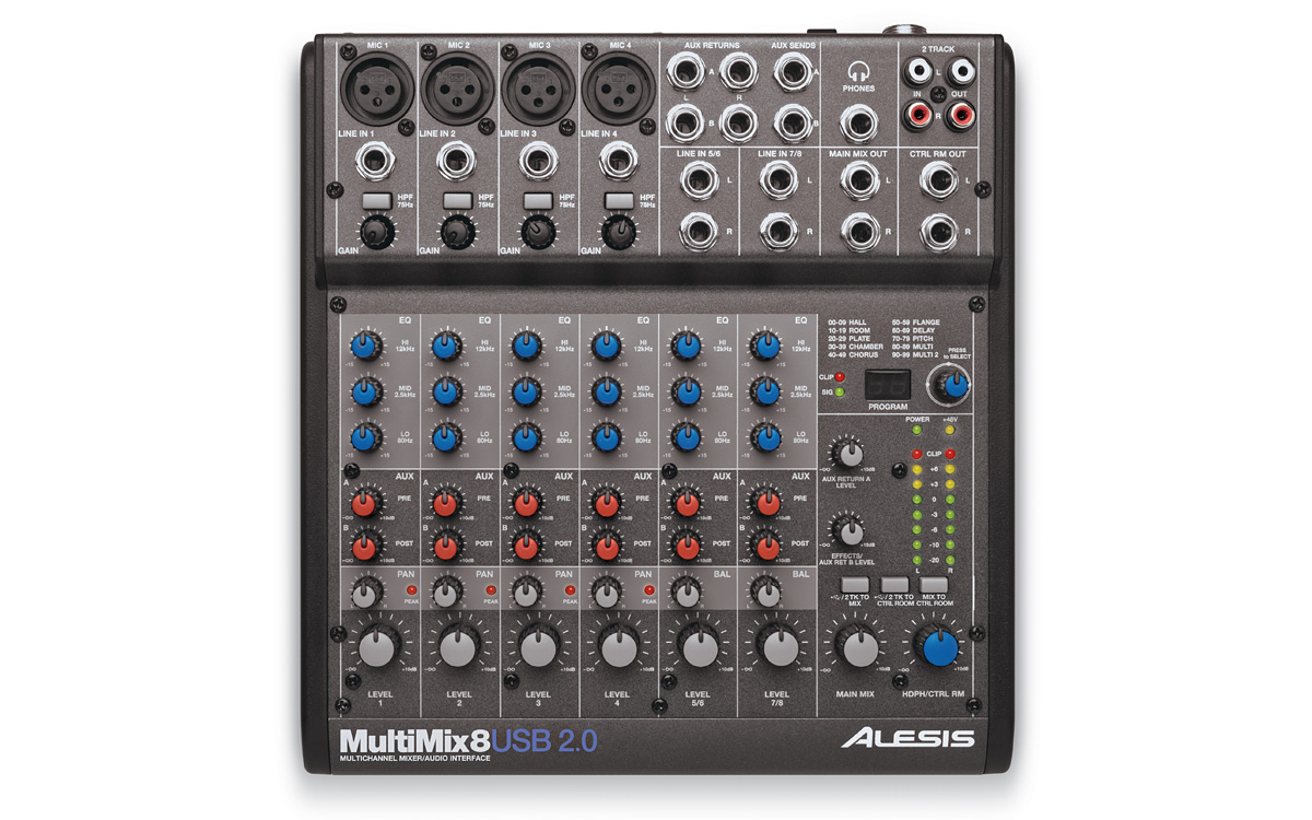 Alesis Multimix 8 USB 2.0 Mixer (Top)