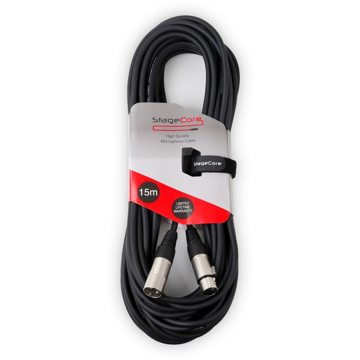 Stagecore Female XLR - Male XLR Microphone Cable 15m Black