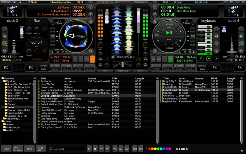 PCDJ DEX Special DJ Software Screen