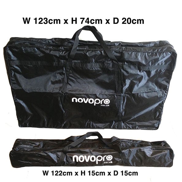 Novopro SDX V2 foldable DJ booth with lighting rig, podiums & bags