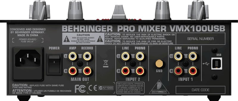 Behringer VMX100USB Mixer with BPM, USB and Software Back