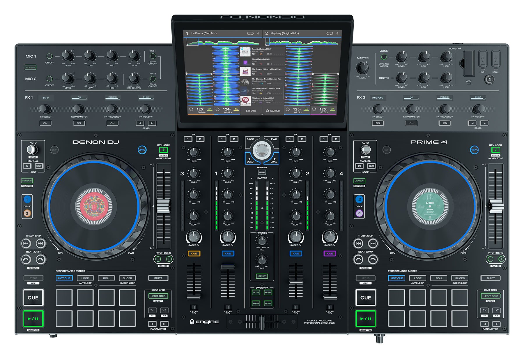 Denon DJ Prime 4 - 4 Deck Standalone DJ System with 10-inch Touchscreen