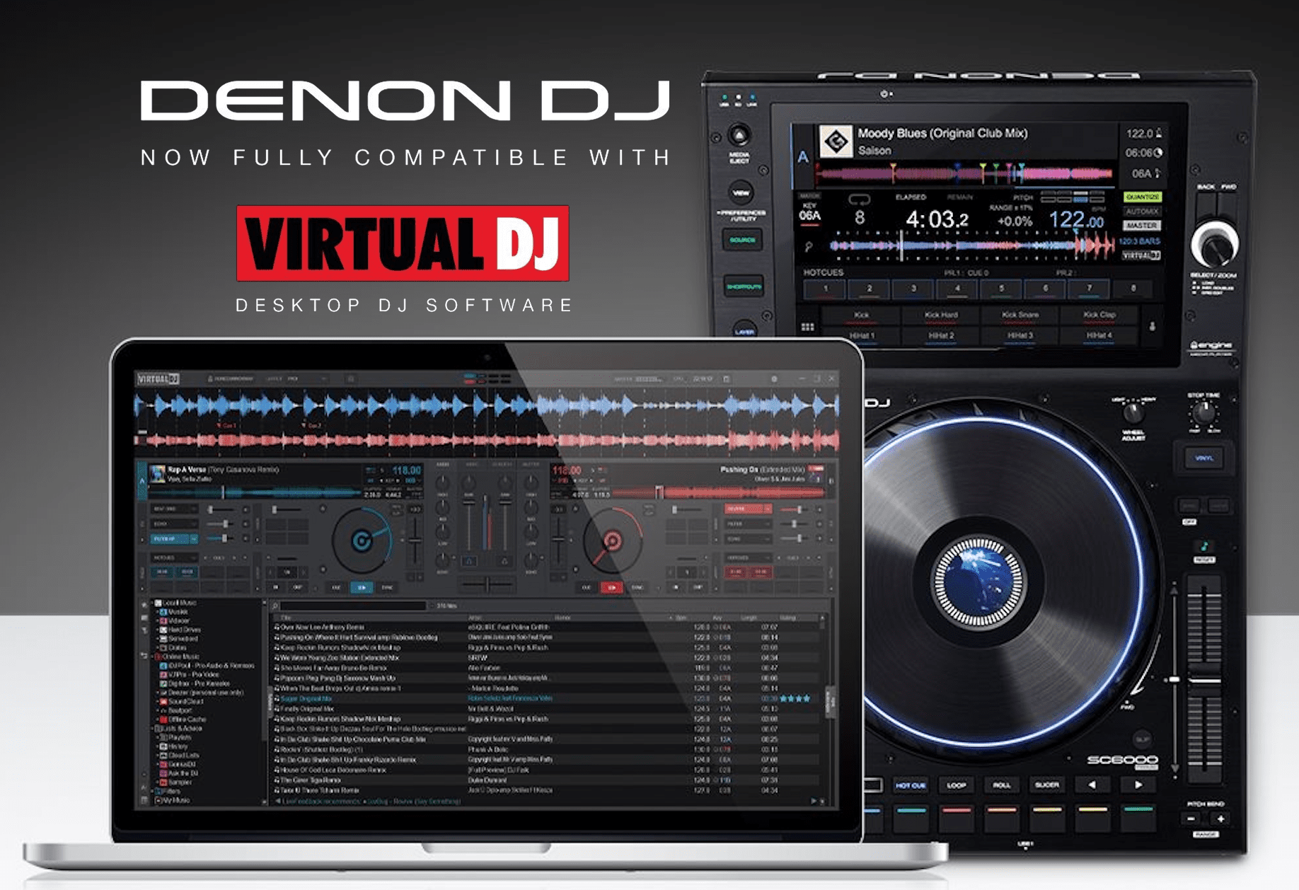 Denon DJ Controllers support Virtual DJ