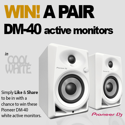 Win a pair of Pioneer DJ DM-40 White Active Monitors